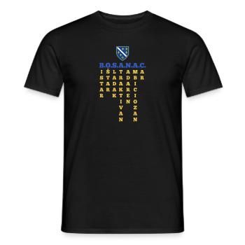 Chemise Bosna drapeau de la Bosnie – Bosniaque parfaite - T-shirt homme - noir - Devant - AI Model Male 178 light (178cm)