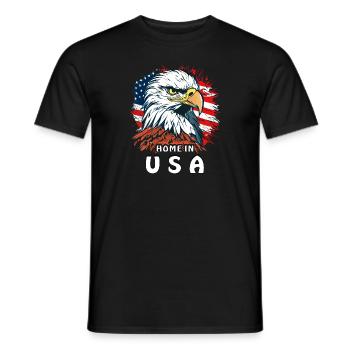 HABITAT DU PYGARGUE À QUEUE BLANCHE AUX ÉTATS-UNIS - T-shirt homme - noir - Devant - AI Model Male 178 light (178cm)