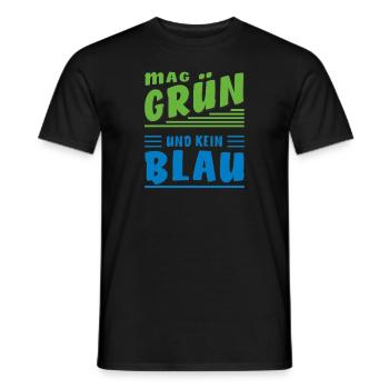 AIME LE VERT ET PAS LE BLEU - T-shirt homme - noir - Devant - AI Model Male 178 light (178cm)