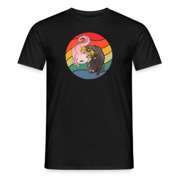 Ying and Yang Axolotl - Männer T-Shirt - Schwarz - Vorne - AI Model Male 178 light (178cm)