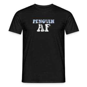 Penguin AF T-Shirt - Funny Penguin Animal Lover - Men's T-Shirt - black - Front - AI Model Male 178 light (178cm)