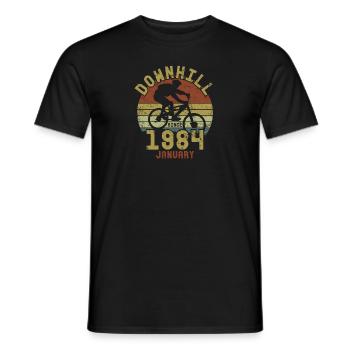 Birthday Downhill Bike Bike January 1984 - Men's T-Shirt - black - Front - AI Model Male 178 light (178cm)