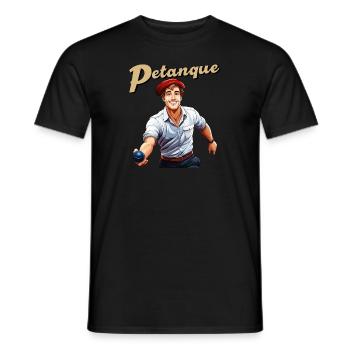 Petanque Man - Men's T-Shirt - black - Front - AI Model Male 178 light (178cm)