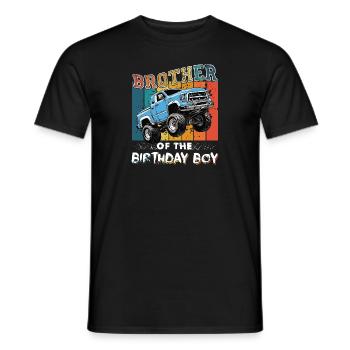 Frère de la fête Monster Truck Birthday Boy - T-shirt homme - noir - Devant - AI Model Male 178 light (178cm)