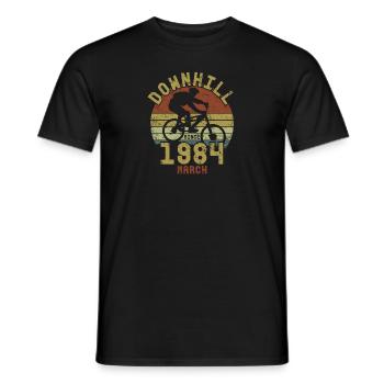 Birthday Downhill Bike Bike March 1984 - Men's T-Shirt - black - Front - AI Model Male 178 light (178cm)