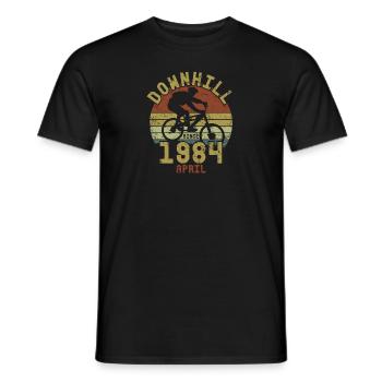 Birthday Downhill Bike Bike April 1984 - Men's T-Shirt - black - Front - AI Model Male 178 light (178cm)