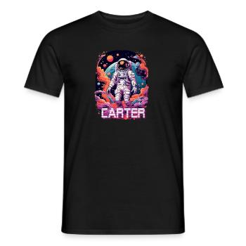 CARTER - Schöner Jungen Name mit coolem Astronaut - Männer T-Shirt - Schwarz - Vorne - AI Model Male 178 light (178cm)