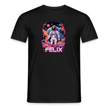 FELIX - Schöner Jungen Name mit coolem Astronaut - Männer T-Shirt - Schwarz - Vorne - AI Model Male 178 light (178cm)