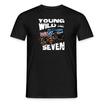 Monster Truck 7e anniversaire Boy Party - Jeune, - T-shirt homme - noir - Devant - AI Model Male 178 light (178cm)