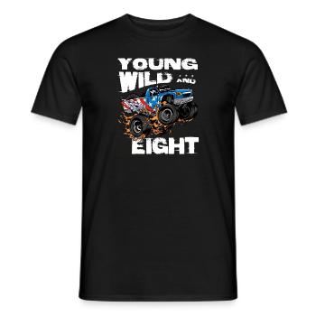 Junger, wilder und 8. Geburtstag Junge Monster Truck - Männer T-Shirt - Schwarz - Vorne - AI Model Male 178 light (178cm)