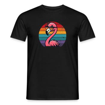 Cool Retro Flamingo in Sunglasses Funny Flamingo - Men's T-Shirt - black - Front - AI Model Male 178 light (178cm)