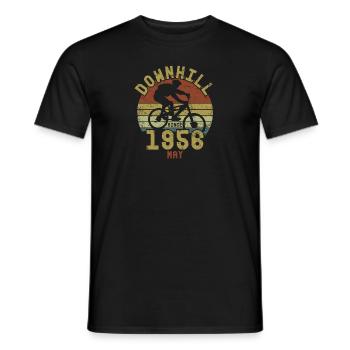 Birthday Downhill Bike Bike May 1956 - Men's T-Shirt - black - Front - AI Model Male 178 light (178cm)