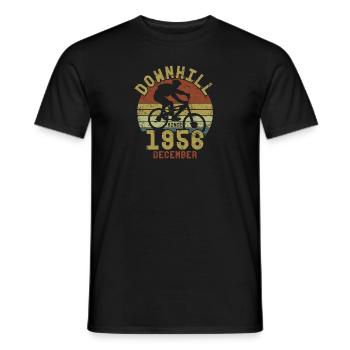 Birthday Downhill Bike Bike December 1956 - Men's T-Shirt - black - Front - AI Model Male 178 light (178cm)