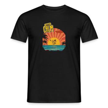 Sunset Keep Calm & Enjoy Life - Men's T-Shirt - black - Front - AI Model Male 178 light (178cm)