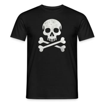 Skull Crossbones Skeleton Pirate - Men's T-Shirt - black - Front - AI Model Male 178 light (178cm)