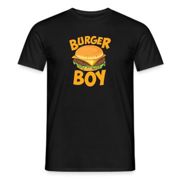 Burger Boy Loves Hamburger Cheeseburger - Männer T-Shirt - Schwarz - Vorne - AI Model Male 178 light (178cm)