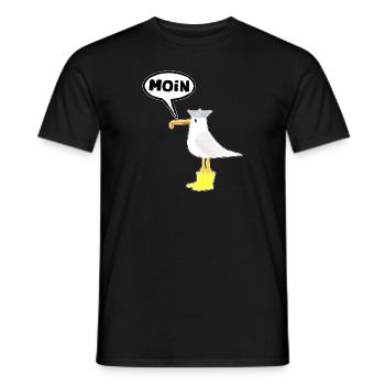 moin moin seagull rubber boots boots - Men's T-Shirt - black - Front - AI Model Male 178 light (178cm)