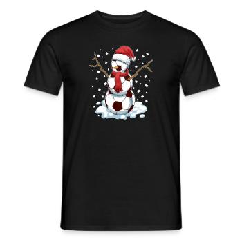 Funny Christmas Soccer Balls Santa Snowman - Männer T-Shirt - Schwarz - Vorne - AI Model Male 178 light (178cm)