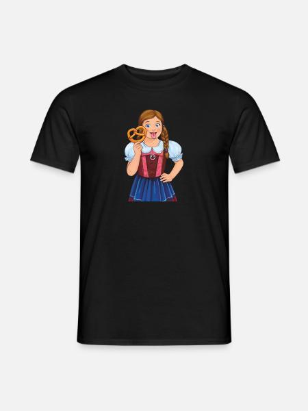 FILLES DIRNDL BRETZEL - T-shirt homme - noir