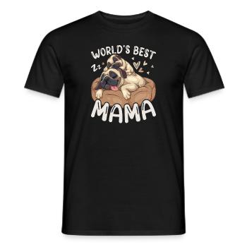 Meilleur maman dormant carlin au monde Mère chiot - T-shirt homme - noir - Devant - AI Model Male 178 light (178cm)