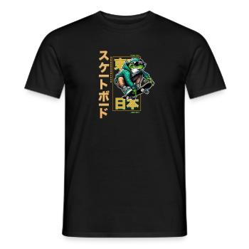 Tokyo Skateboarding Frog - Männer T-Shirt - Schwarz - Vorne - AI Model Male 178 light (178cm)
