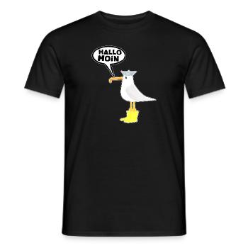 Bonjour. Bonjour salutation Hambourg en disant au port - T-shirt homme - noir - Devant - AI Model Male 178 light (178cm)