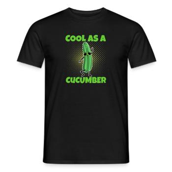 Cool as a cucumber funny saying - Men's T-Shirt - black - Front - AI Model Male 178 light (178cm)