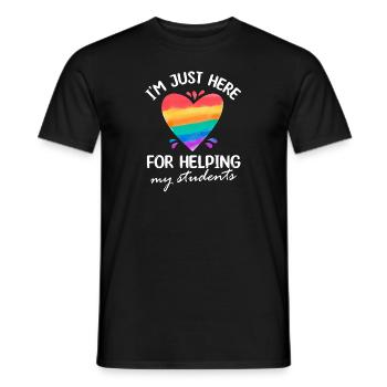 Je suis juste ici pour aider mes élèves Para - T-shirt homme - noir - Devant - AI Model Male 178 light (178cm)