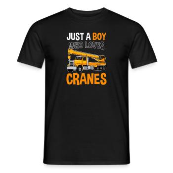 Crane Transporter Mobile Crane Construction Site Crane Operator - Men's T-Shirt - black - Front - AI Model Male 178 light (178cm)