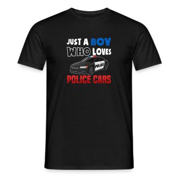 Voiture de police Policiers - T-shirt homme - noir - Devant - AI Model Male 178 light (178cm)