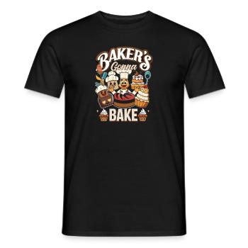 Bake the world a better place - Men's T-Shirt - black - Front - AI Model Male 178 light (178cm)