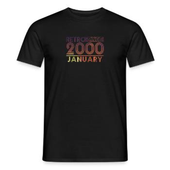 Retro Geburtstag January 2000 - Sunset line - Männer T-Shirt - Schwarz - Vorne - AI Model Male 178 light (178cm)