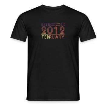 Retro Birthday February 2012 - Sunset line - Men's T-Shirt - black - Front - AI Model Male 178 light (178cm)