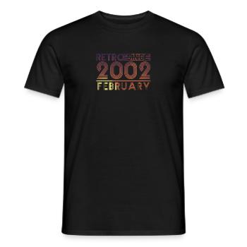 Retro Geburtstag February 2002 - Sunset line - Männer T-Shirt - Schwarz - Vorne - AI Model Male 178 light (178cm)