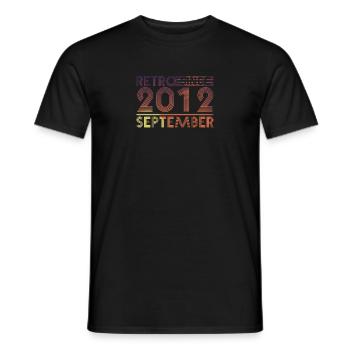 Retro Birthday September 2012 - Sunset line - Men's T-Shirt - black - Front - AI Model Male 178 light (178cm)