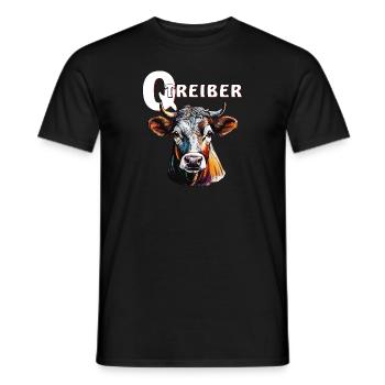 KUH Q-TREIBER - Männer T-Shirt - Schwarz - Vorne - AI Model Male 178 light (178cm)