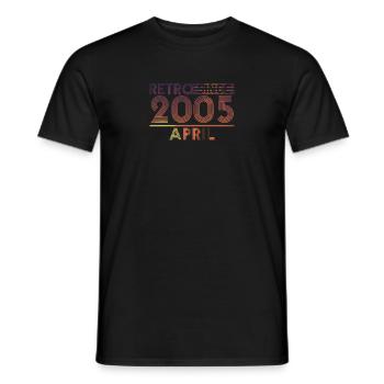 Retro Birthday April 2005 - Sunset line - Men's T-Shirt - black - Front - AI Model Male 178 light (178cm)