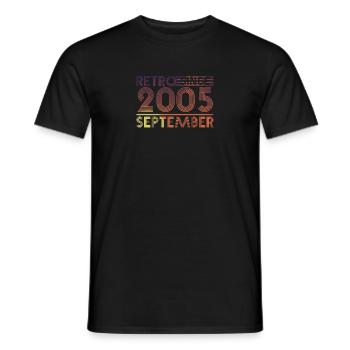 Retro Birthday September 2005 - Sunset line - Men's T-Shirt - black - Front - AI Model Male 178 light (178cm)