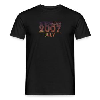Retro Birthday July 2007 - Sunset line - Men's T-Shirt - black - Front - AI Model Male 178 light (178cm)