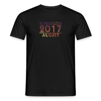 Retro Geburtstag August 2017 - Sunset line - Männer T-Shirt - Schwarz - Vorne - AI Model Male 178 light (178cm)