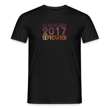 Retro Geburtstag September 2017 - Sunset line - Männer T-Shirt - Schwarz - Vorne - AI Model Male 178 light (178cm)