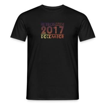Retro Geburtstag December 2017 - Sunset line - Männer T-Shirt - Schwarz - Vorne - AI Model Male 178 light (178cm)
