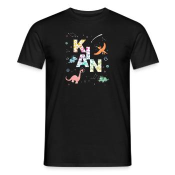 KIAN - Schöner Jungen Name mit Dinosaurier - Männer T-Shirt - Schwarz - Vorne - AI Model Male 178 light (178cm)