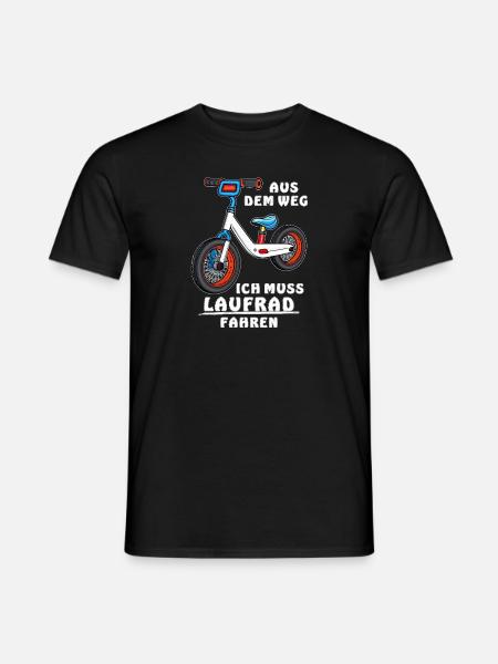 MUSS LAUFRAD FAHREN - Männer T-Shirt - Schwarz