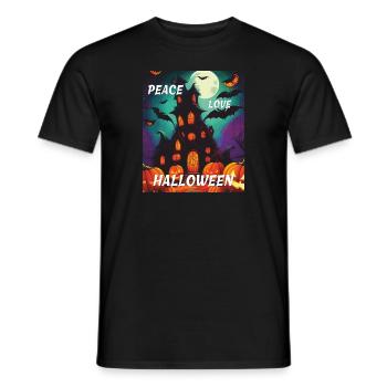 PAIX AMOUR HALLOWEEN - T-shirt homme - noir - Devant - AI Model Male 178 light (178cm)