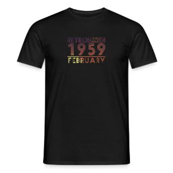 Retro Geburtstag February 1959 - Sunset line - Männer T-Shirt - Schwarz - Vorne - AI Model Male 178 light (178cm)