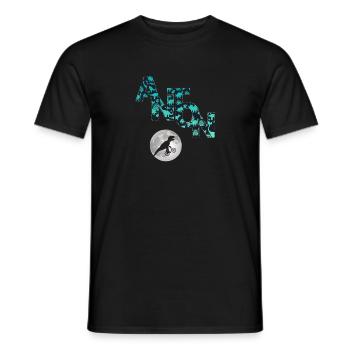 ANTON - Beau prénom de garçon avec dinosaure - T-shirt homme - noir - Devant - AI Model Male 178 light (178cm)