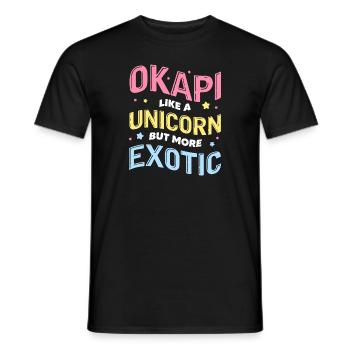okapi like a unicorn but more exotic Design - Männer T-Shirt - Schwarz - Vorne - AI Model Male 178 light (178cm)