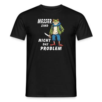 FROG KNIVES ARE NOT THE PROBLEM - Men's T-Shirt - black - Front - AI Model Male 178 light (178cm)
