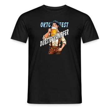 MAN BEER THIRST QUENCHER - Men's T-Shirt - black - Front - AI Model Male 178 light (178cm)